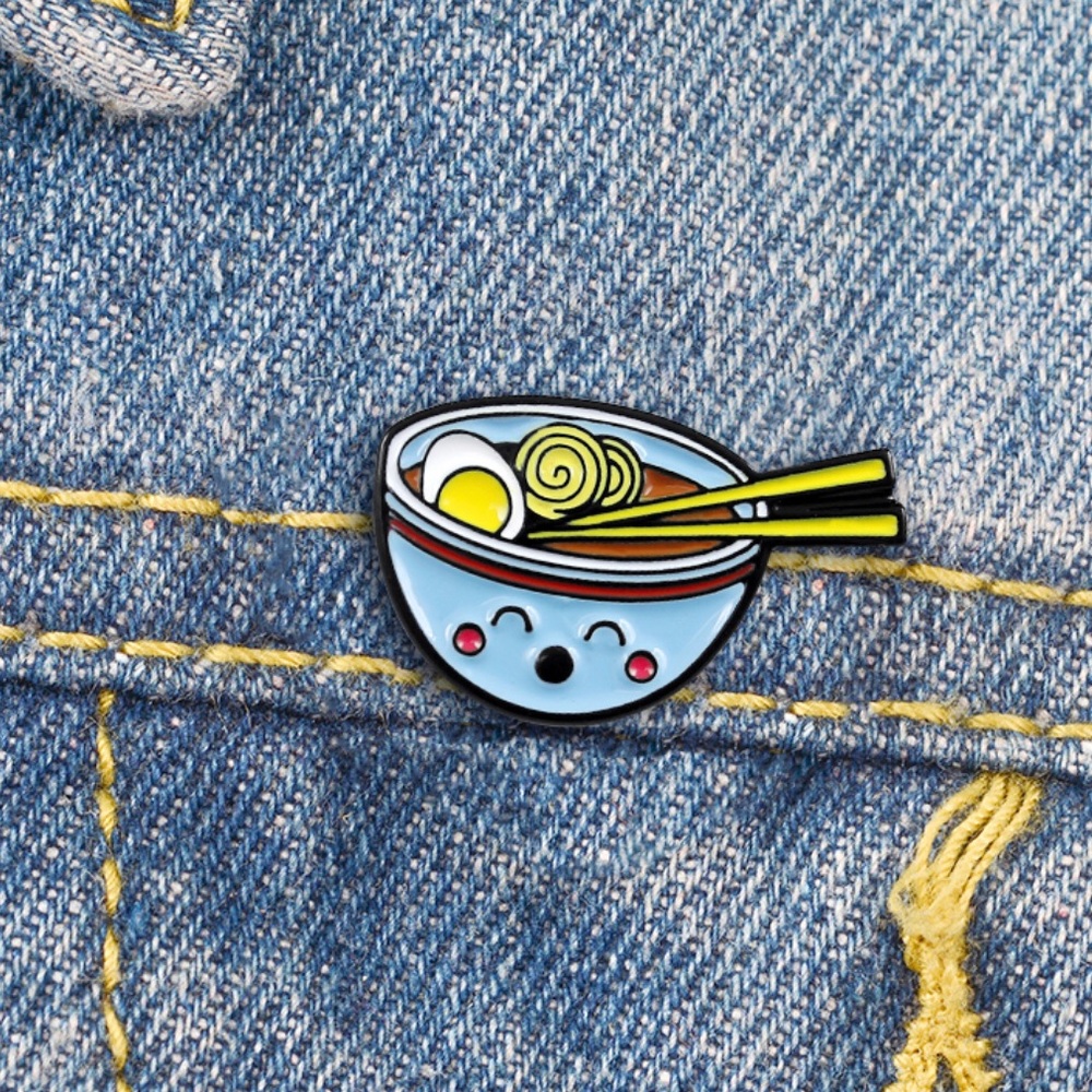 NEW Ramen Noodle Bowl Enamel Pin Brooch - Picture 2 of 3